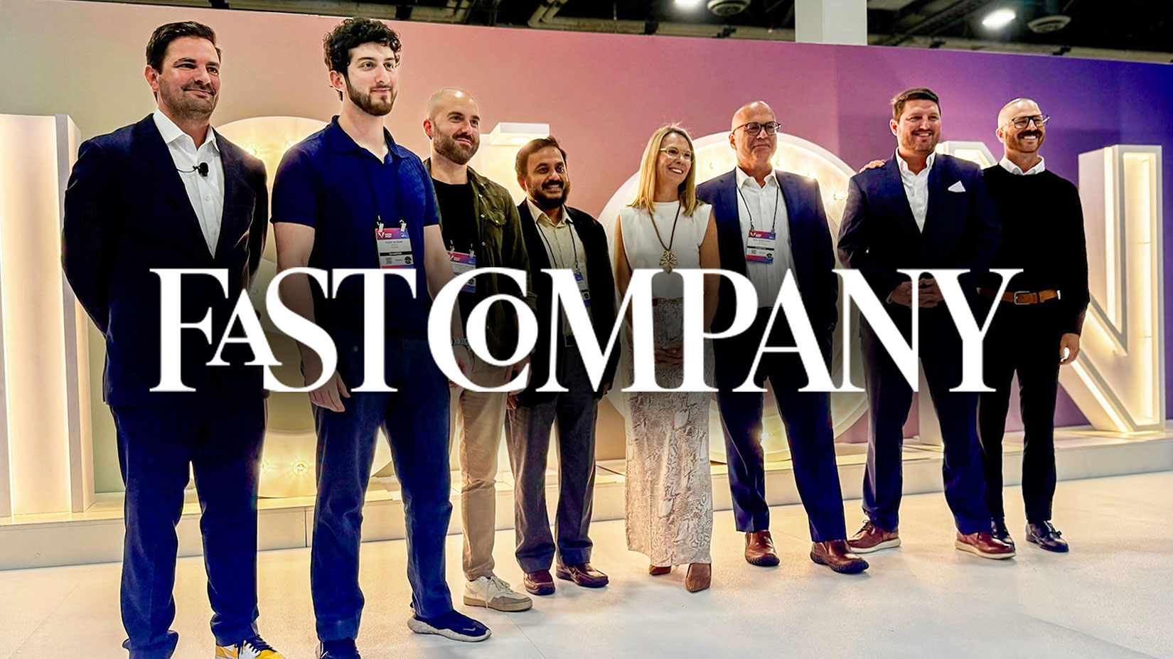 The finalists for the 2025 VSP Vision Innovation Challenge with the Fast Company logo over it