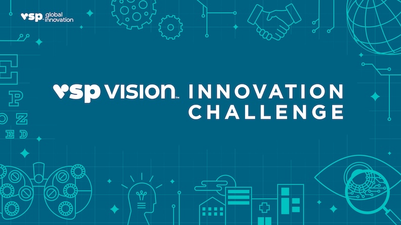 The VSP Vision Innovation Challenge logo with a blue background.